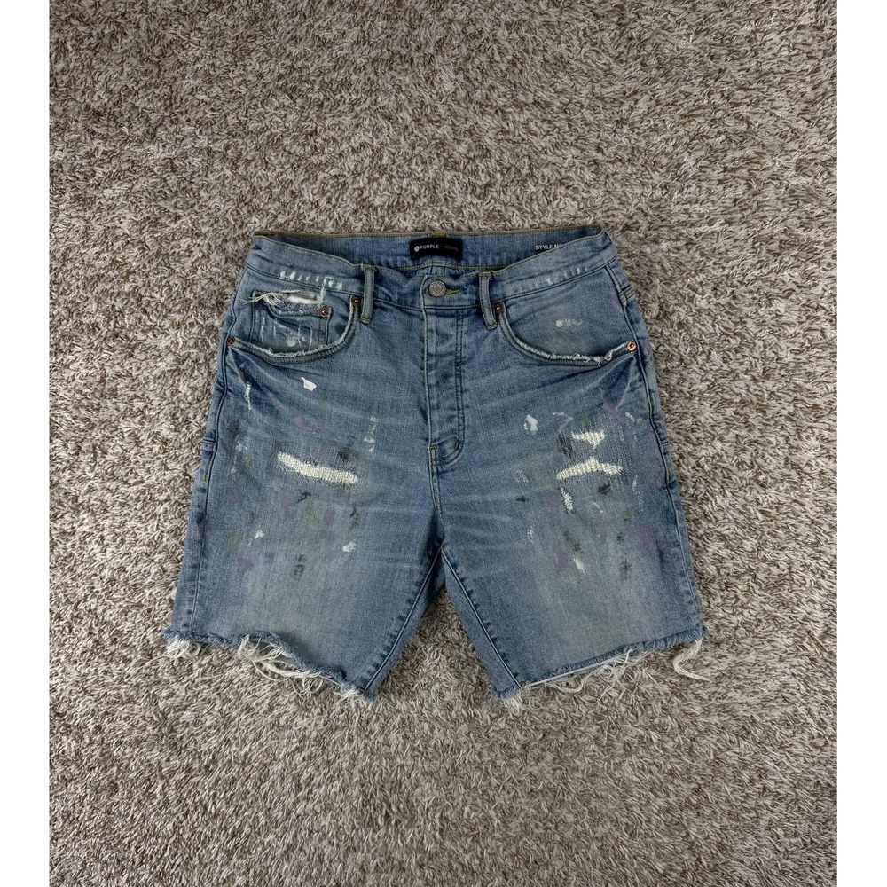 PURPLE BRAND Aged Vintage Destroy Skinny Jeans 'Indigo' Shorts Men's Size 31